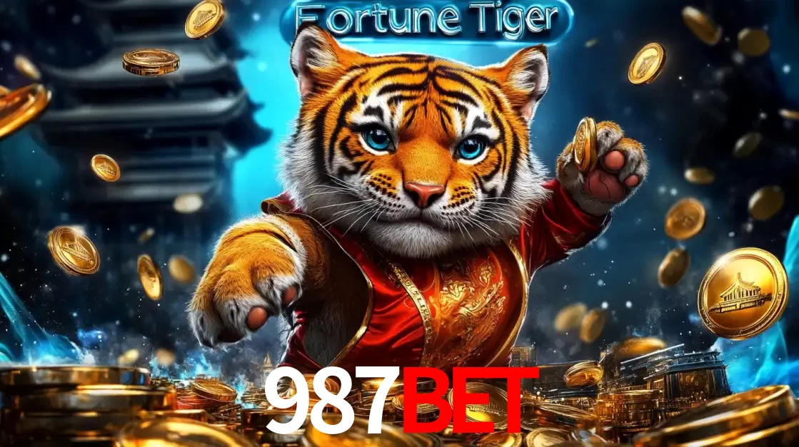 Imagem promocional do jogo de slot Fortune Tiger, com um tigre majestoso em traje tradicional cercado por uma fortuna em moedas de ouro, disponível agora no cassino 987bet.
